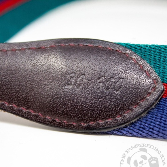 Trafalgar Leather Canvas Belt Multicolor Gold Brass USA Made Mens Size 30 600 - Picture 5 of 6